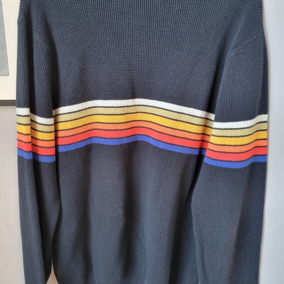 Outerknown Nostalgic Crew Neck Pullover Waffle Knit Thermal Sweater Black L - Picture 10 of 12
